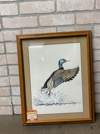 Lithograph Duck Taking Flight 1995