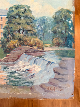 Signed A.R. Gilliam Graue Mill (Hinsdale, IL) Oil Painting on Board