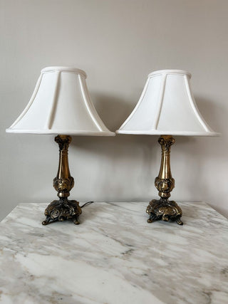 Brass Table Lamp w/ Fabric Shade