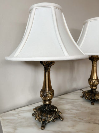 Brass Table Lamp w/ Fabric Shade