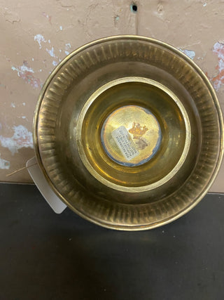 Indian Brass Hammered Pedestal Bowl