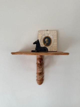 Set of 2 Faux Bamboo Wooden Wall Shelves