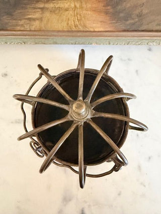 Antique 18th-Century Copper "Spider" Bed Warmer w/ Embossed Decoration