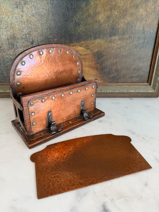 Arts & Crafts Oak, Copper & Iron Letter Holder (circa 1900)