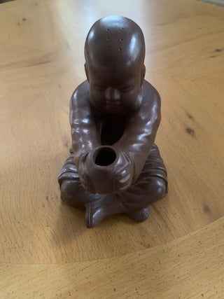 Vintage Pottery Child Buddhist Monk 8 inches tall