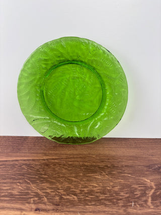 Green Fern Textured Glass Dish (8 in)