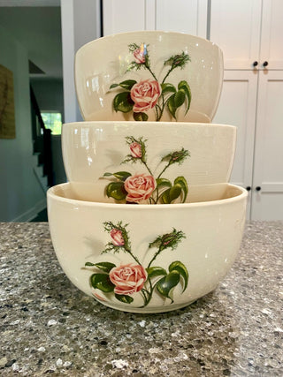 3pc Cambridge Potters Rose Bowl Set