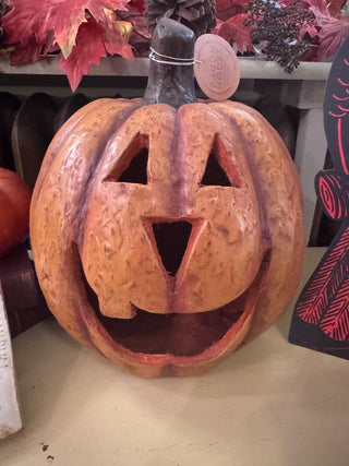 8" Orange Big Mouth Pumpkin – Mache Fall & Halloween Décor