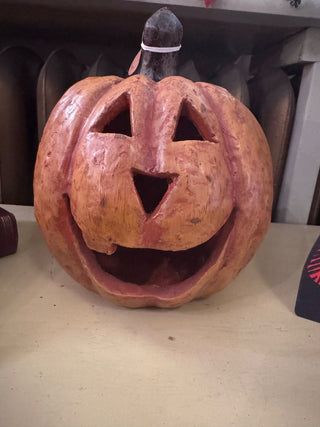 8" Orange Big Mouth Pumpkin – Mache Fall & Halloween Décor