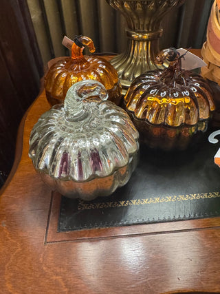 Pumpkin Spice - Brown Mercury Glass Pumpkin Candle