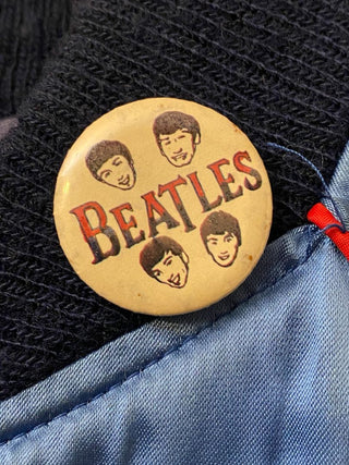 70’s The Beatles Forever Blue Satin Jacket With Button And Patch Size M