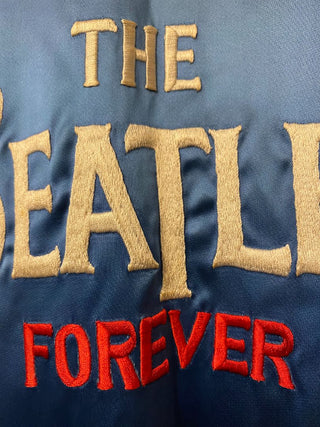 70’s The Beatles Forever Blue Satin Jacket With Button And Patch Size M