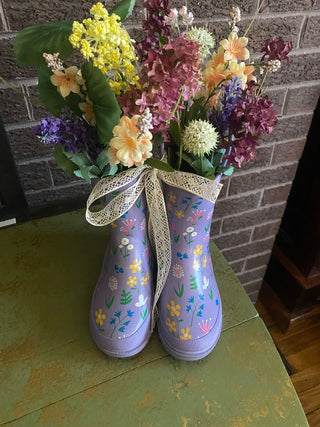 Rainboots Floral Arrangement (pair of boots)