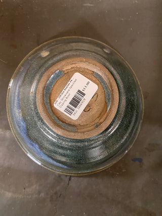 Drip Ribbed Clay Artisan Stoneware Serving Bowl