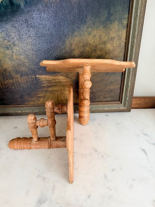 Set of 2 Faux Bamboo Wooden Wall Shelves