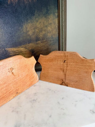 Set of 2 Faux Bamboo Wooden Wall Shelves