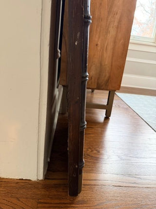 MCM Faux Bamboo Wood Mirror w/ Brass Accents