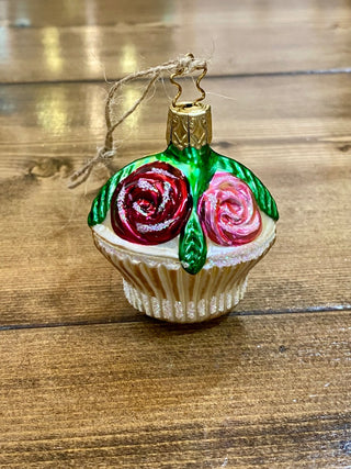 Inge-Glass Rose Bouquet Ornament