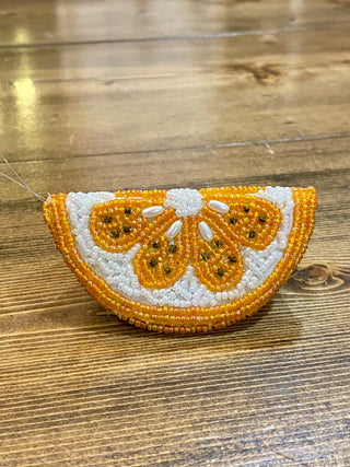 Beaded Orange Slice Ornament