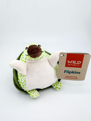 Flipkins Green Sea Turtle – 5" Always Lands Upright Plush Toy