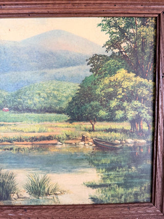 Framed River Scene Landscape Print