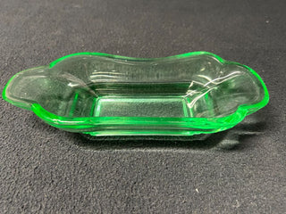 Green Glass Butter Dish/Ashtray