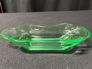 Green Glass Butter Dish/Ashtray
