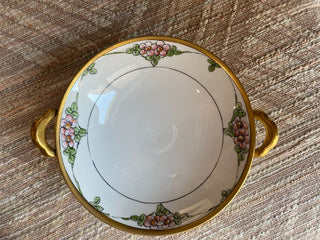 Hand Painted Japanese Pedestal Serving Bowl