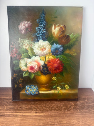 Laquered Giclee Floral Print on Canvas Form ( 12 x 16) ( Unframed)