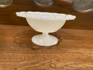 Milk Glass Lace Scallop Olive and Dip Dish