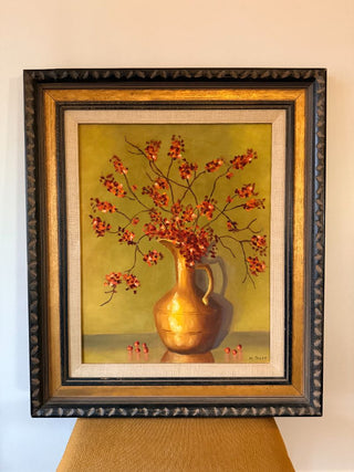 Bittersweet Brass Pitcher Oil Painting