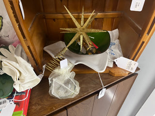 Faux VTG Shiney Gold Tree Topper Star - New