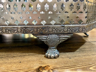 Silver Claw Footed Mirrored Tray