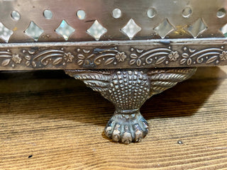 Silver Claw Footed Mirrored Tray
