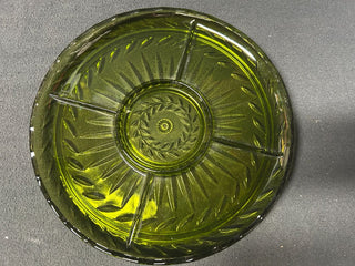 Green Indiana Glass 5-Part Relish Tray