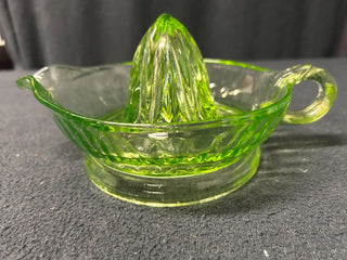 Green Depression Glass Reamer w/handle