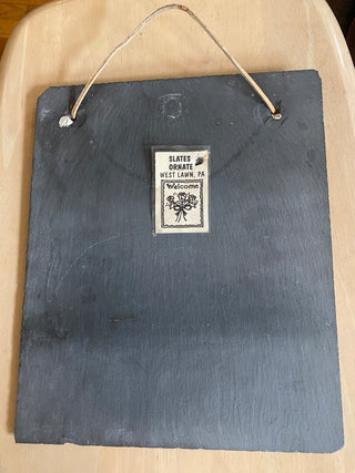 Stenciled Welcome Slate Panel-by Slates Ornate