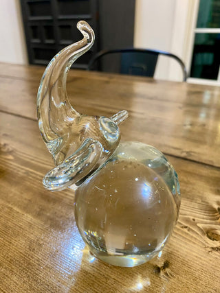 Elephant Blown Glass Paperweight