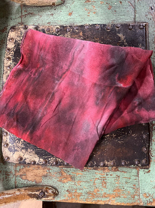 Red Tye Dye Scarf Hand Stitched