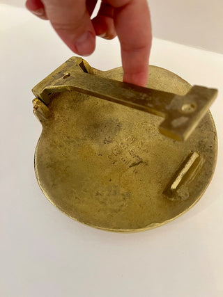 Vintage Solid Brass Scallop Sea Shell Door Knocker 6.5” X 6” Colby SMith, MCS IV