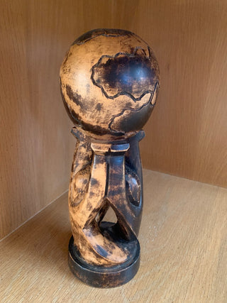 Vintage They Have the Whole World in Their Hands Abstract Figurine 11 inches high and 4 inches diameter