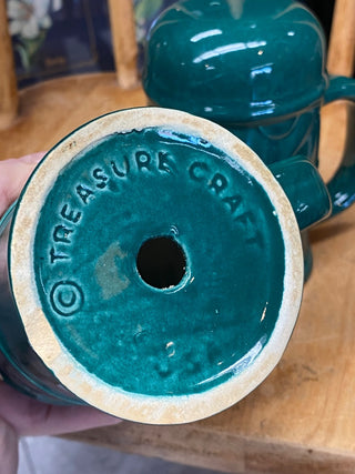 Treasure Craft Green Ceramic Salt & Pepper Shakers