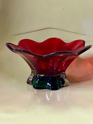 Red & Green Glass Bowl