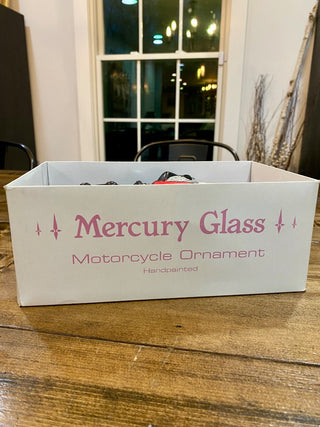 Mercury Glass Motorcycle Ornament