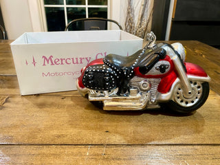 Mercury Glass Motorcycle Ornament
