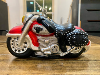Mercury Glass Motorcycle Ornament