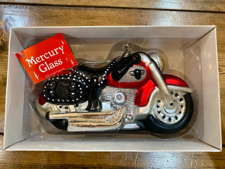 Mercury Glass Motorcycle Ornament