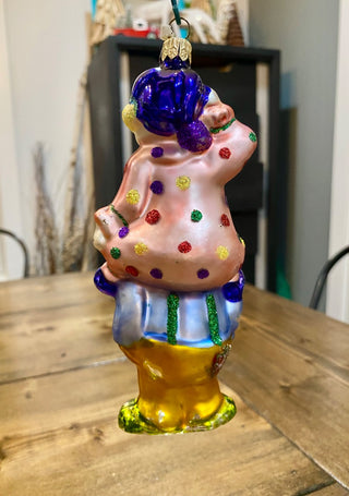 Blown Glass Clowns Ornament