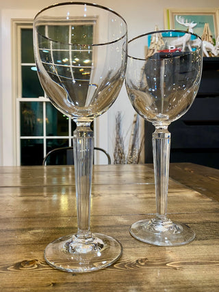 2pc Waterford Metropolitan Platinum Water Goblets