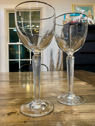 2pc Waterford Metropolitan Platinum Water Goblets